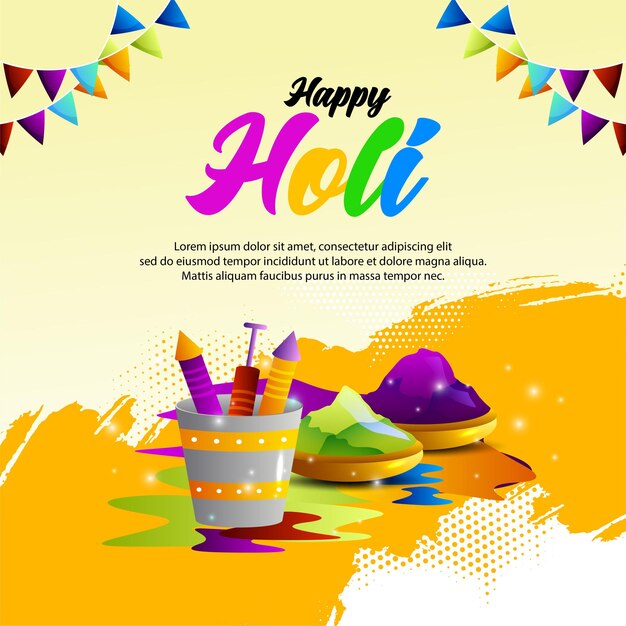 Vektor happy holi festival der farben hintergrund l happy holi designvorlage social media