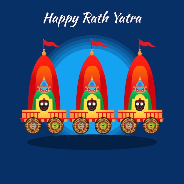 Vektor happy rath yatra für lord jagannath indian festival urlaub konzept hintergrund