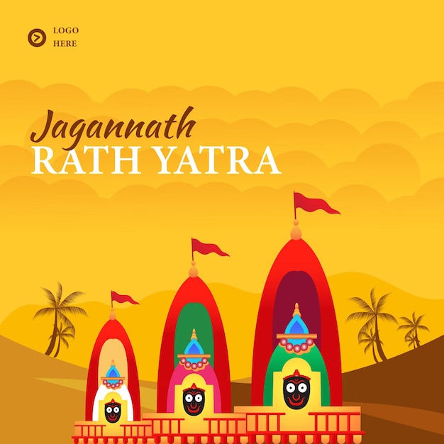 Vektor happy rath yatra für lord jagannath indian festival urlaub konzept hintergrund