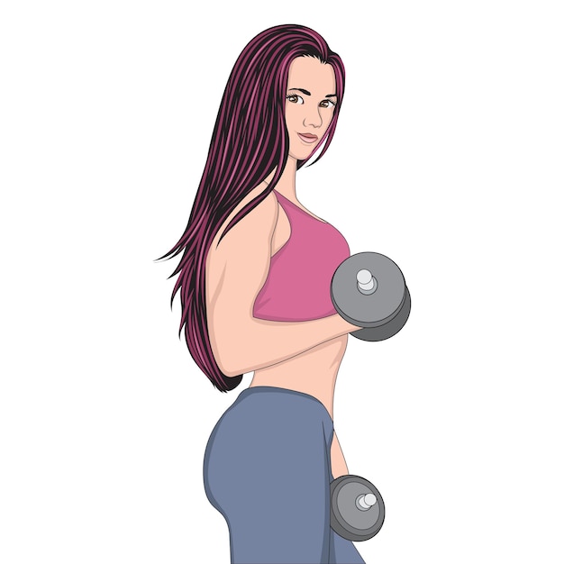 Vektor Heiße schöne Frauen gesunder Körper Fitness Illustration