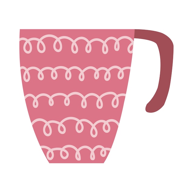 Vektor vektor helle vintage-tasse von hand gezeichnet in einem naiven skandinavischen stil pastellfarben schlichtes design für die gestaltung von oberflächen drucke geschenkpapier postkarten plakate menüs thema tee-kaffee-gerichte