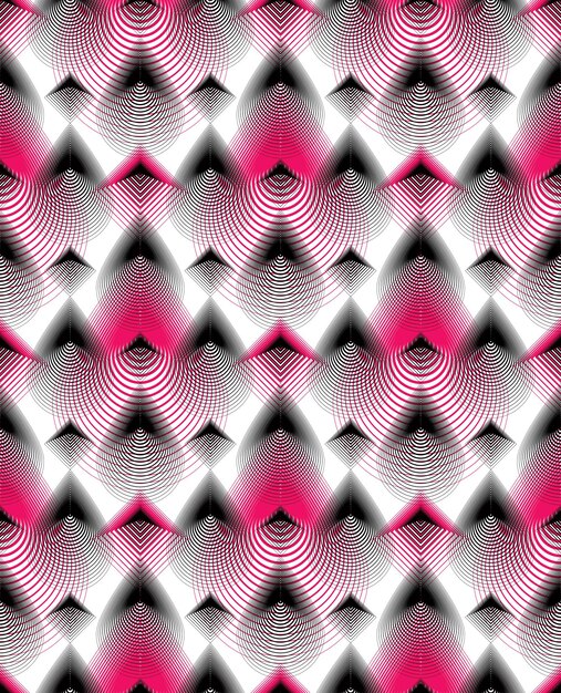 Vektor helles gestreiftes endloses Überlagerungsmuster, kontinuierlicher geometrischer Hintergrund der Kunst mit grafischen Linien.