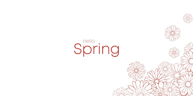 Vektor-Hintergrund mit Blumen-Linien-Art-Design mit einer Frühlings-Themen-Grüßkarte