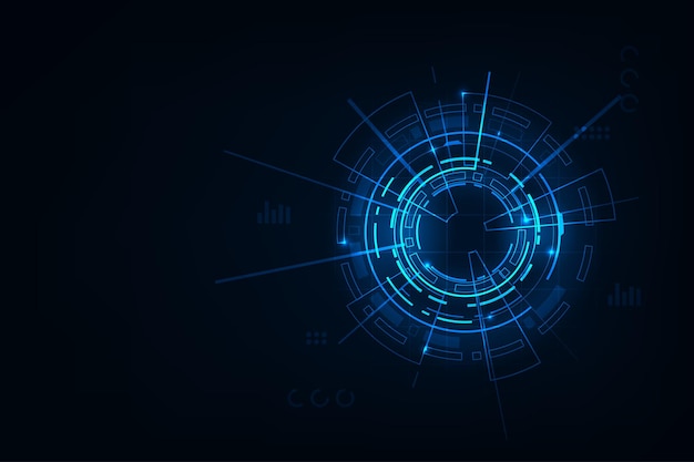 Vektor-HUD-Bildschirm-Tech-System-Innovation Futuristischer blauer Hintergrund