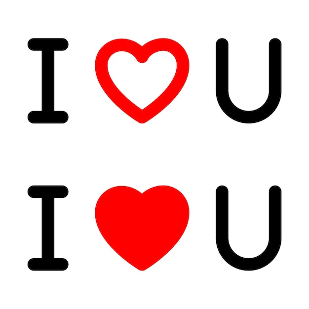 Vektor ICH LIEBE DICH Symbol