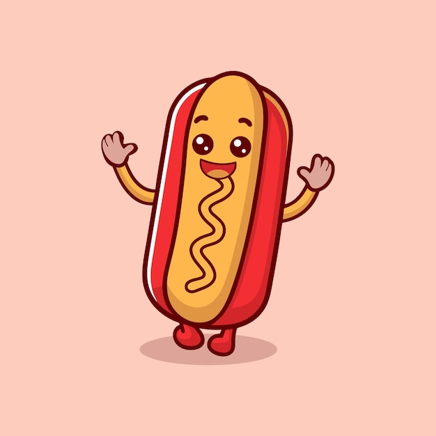 Vektor-Ikonen von Happy Hot Dog-Zeichentrickfilmen