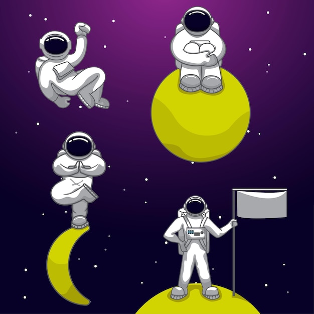 Vektor-illustration-astronaut im weltraum