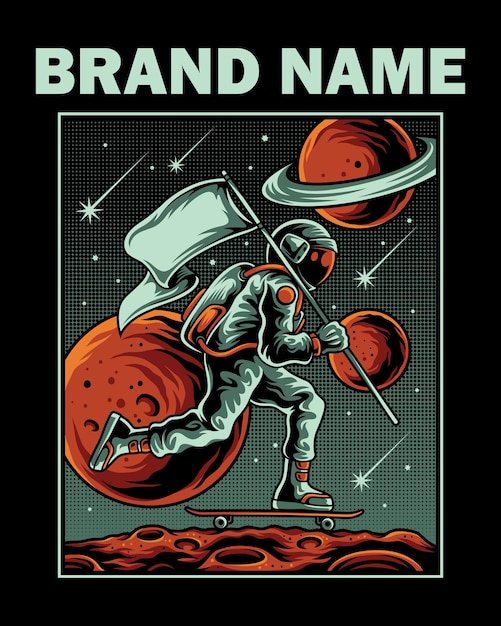 Vektor-Illustration Astronauten-Skateboard