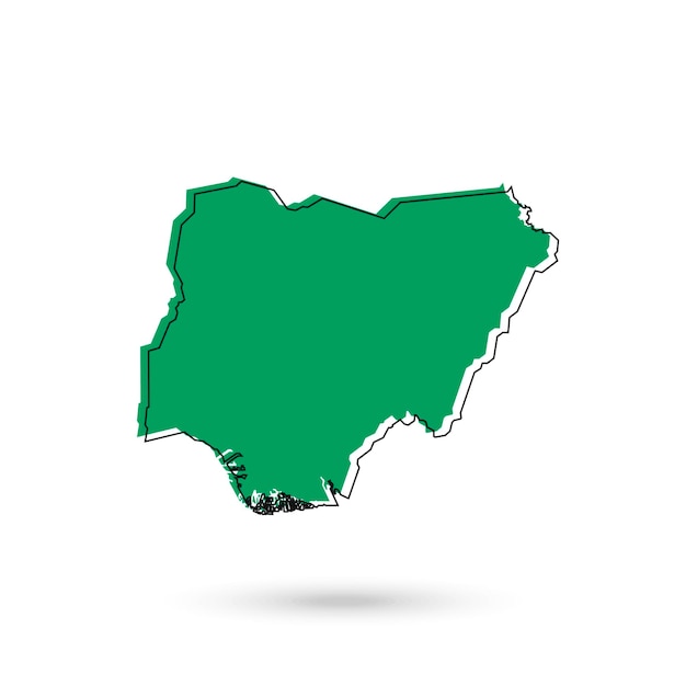 Vektor-Illustration der grünen Karte von Nigeria auf weißem Hintergrund