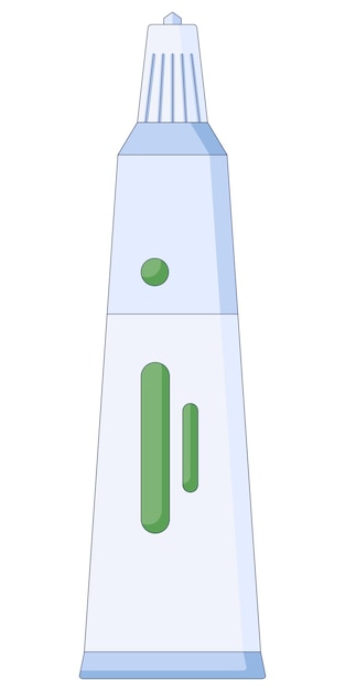 Vektor vektor-illustration der sahnetube in einem flachen stil isoliert auf weißem hintergrund