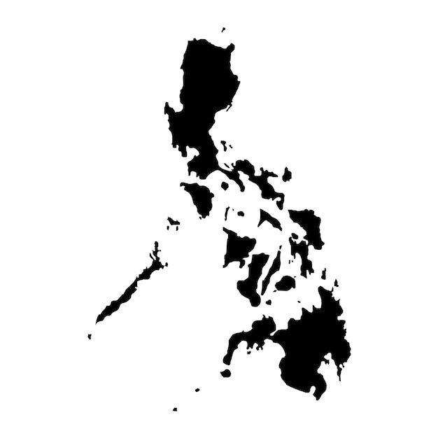 Vektor vektor-illustration der schwarzen karte der philippinischen inseln auf weißem hintergrund