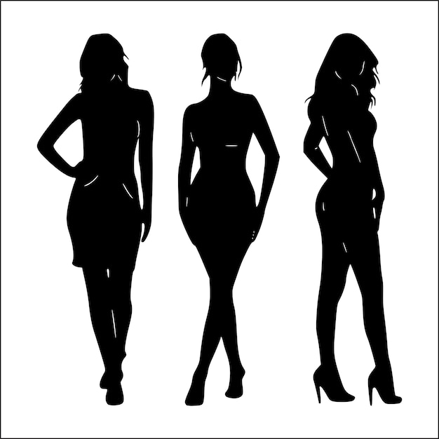 Vektor-Illustration der weiblichen Bodycon-Silhouette-Kleidung