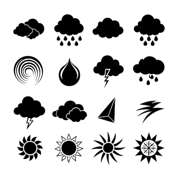 Vektor-Illustration der Wetter-Ikonensammlung