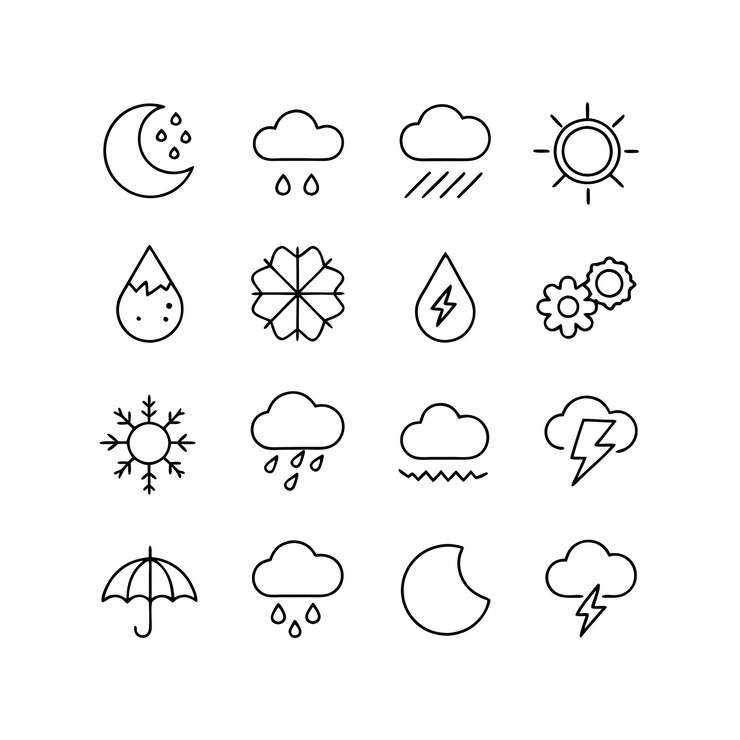 Vektor vektor-illustration der wetter-ikonensammlung