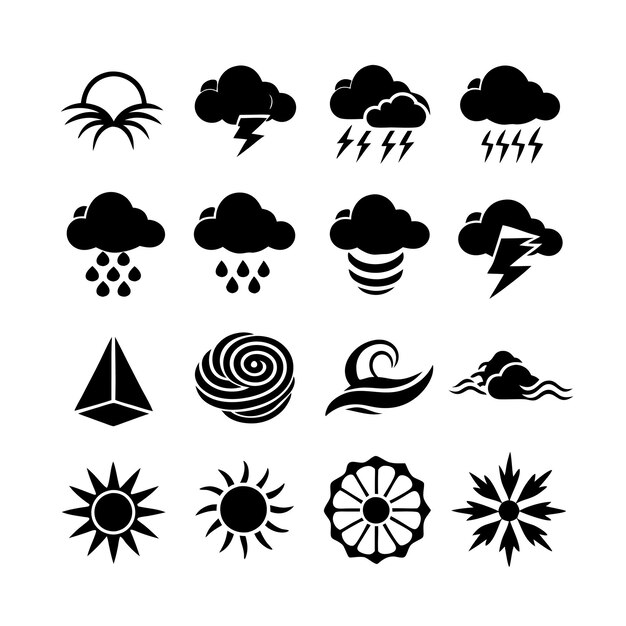 Vektor-Illustration der Wetter-Ikonensammlung