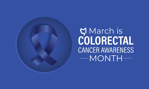 Vektor-Illustration des Colorectal Cancer Awareness Month, der jeden März gefeiert wird Design für Banner