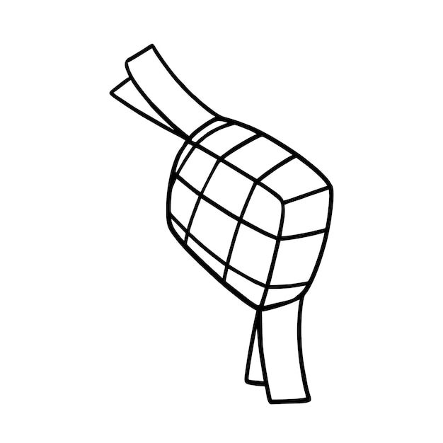 Vektor-illustration des handgezeichneten ketupat-doodle-kunststils
