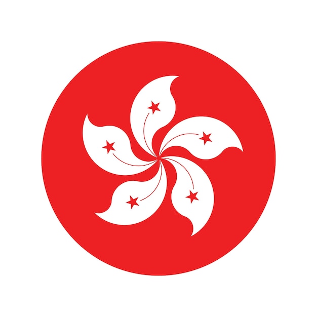Vektor-Illustration des Kreis-Flaggens von Hongkong