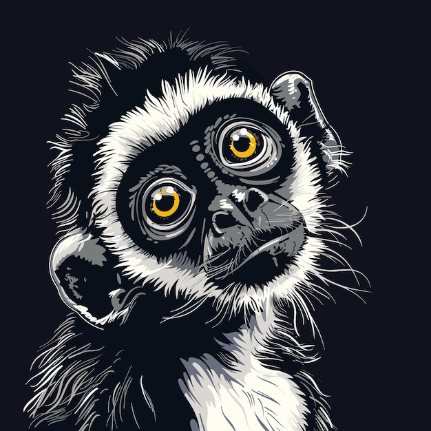 Vektor vektor-illustration des lemur-affen