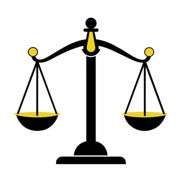 Vektor-Illustration des Symbols der Justizskala im flachen Stil