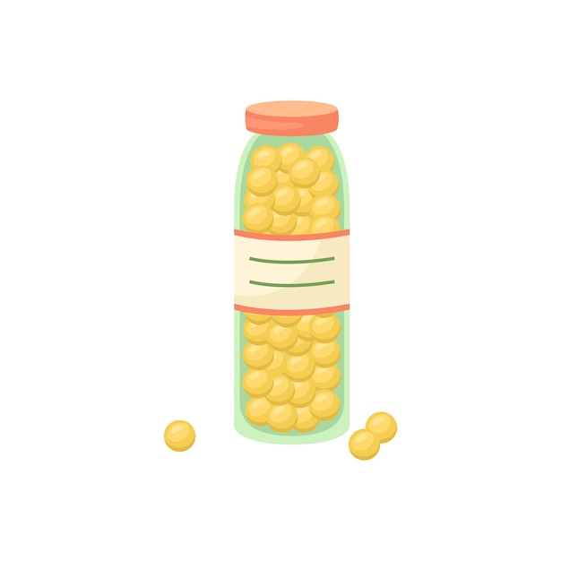 Vektor-illustration einer flasche mit pillen medikamente