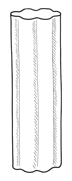 Vektor vektor-illustration einer massagerolle isoliert auf einem weißen hintergrund gekritzelzeichnung von hand