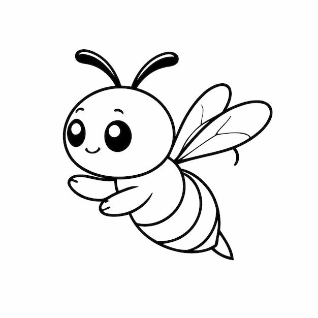 Vektor-Illustration einer niedlichen Bienen-Droodle-Färbungsaktivität für Kinder