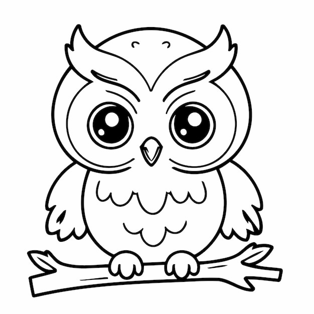 Vektor-Illustration einer niedlichen Eule-Droodle-Färbungsaktivität für Kinder