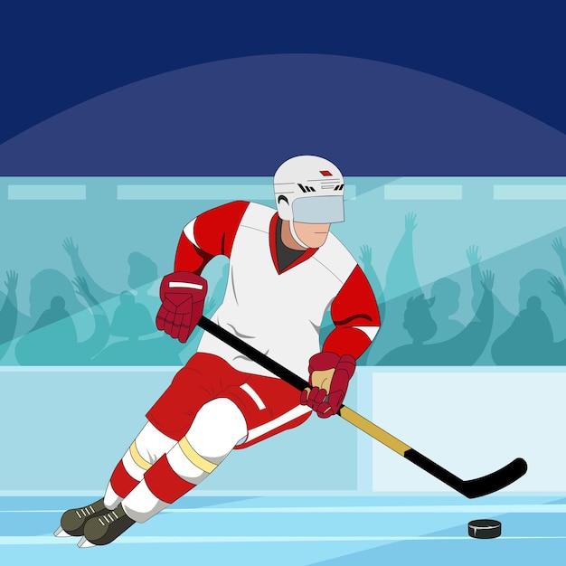 Vektor-Illustration eines Eishockey-Spielers