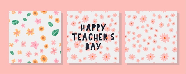 Vektor-illustration eines stilvollen textes für happy teacher's day flowers