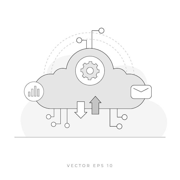 Vektor-Illustration für Cloud-Computing