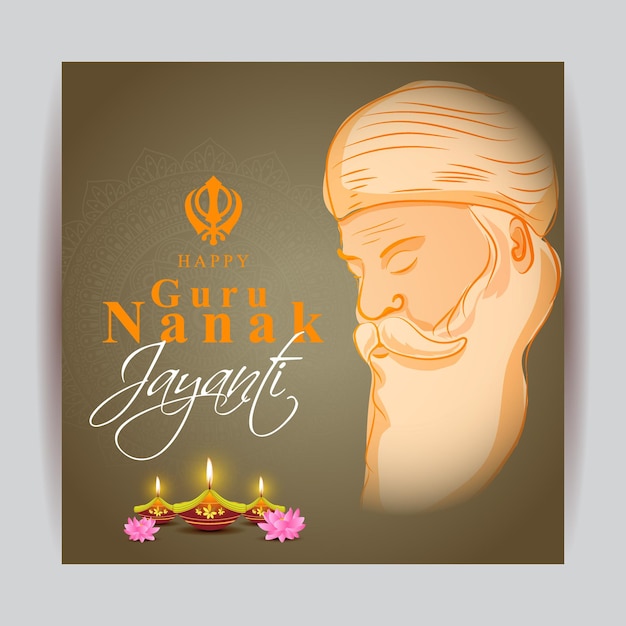 Vektor vektor-illustration für das indische festival guru nanak jayanti