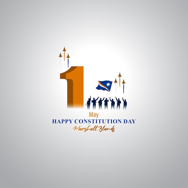 Vektor vektor-illustration für happy constitution day marshallinseln