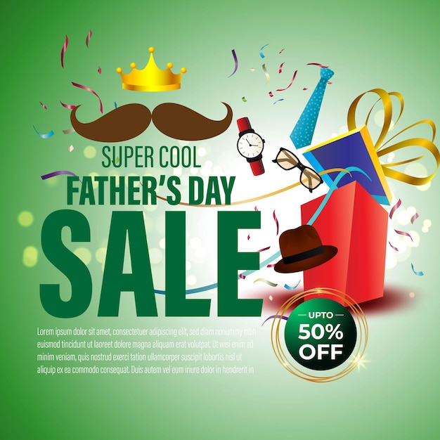 Vektor-illustration für happy father's day sale banner