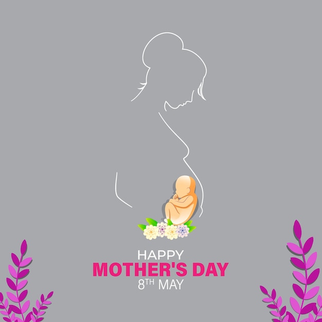 Vektor-illustration für happy mother's day banner