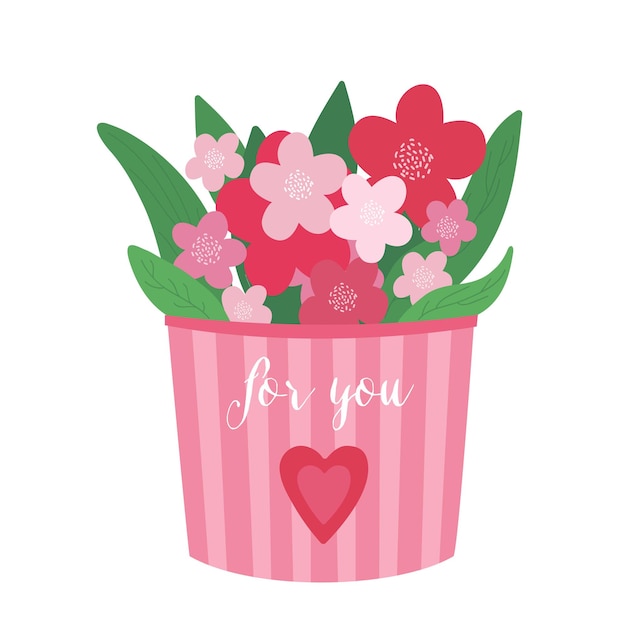 Vektor-Illustration-Geschenkbox mit Sommerblumen