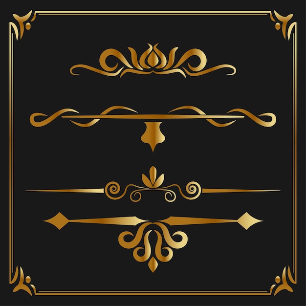 Vektor-illustration-gold-ornament-label