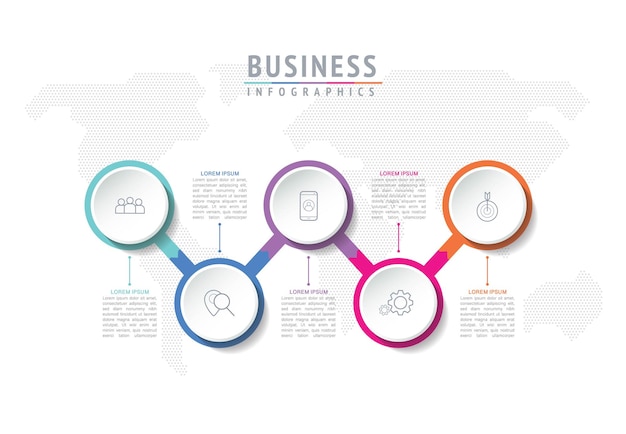 Vektor vektor-illustration infografiken design-vorlage marketing-informationen mit 5 optionen oder schritten