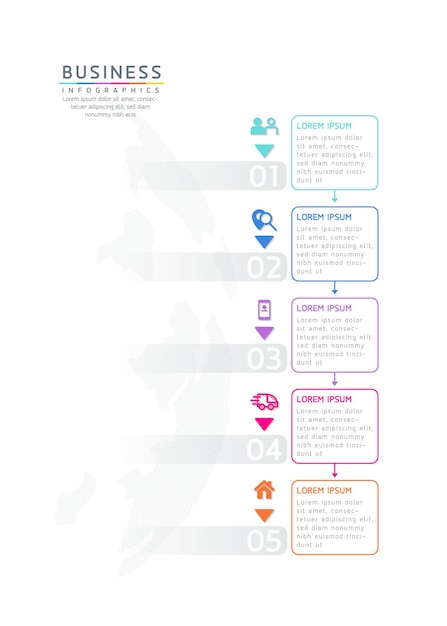 Vektor-illustration infografiken design-vorlage marketinginformationen mit 5 optionen oder schritten