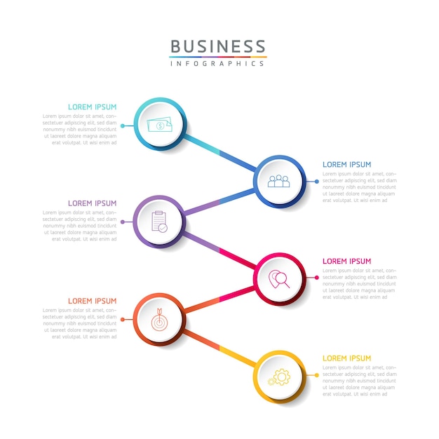 Vektor-illustration infografiken designvorlage marketinginformationen mit 6 optionen oder schritten