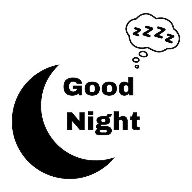 Vektor-illustration mit einer guten nacht worte in kalligraphie-stil geschrieben