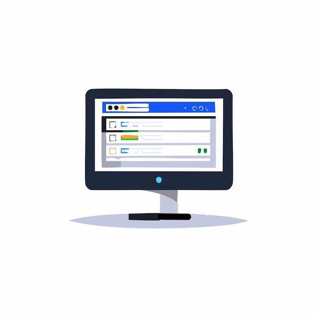 Vektor-Illustration mit flachem Design des Computermonitors