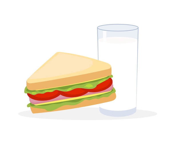 Vektor vektor-illustration sandwiches und milch