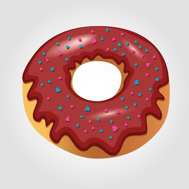 Vektor vektor-illustration süßwaren-donut in zuckerglasur schokoladen-brownie