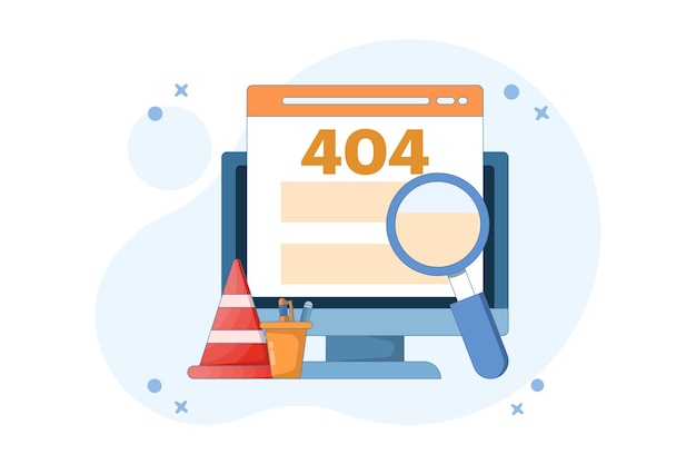Vektor-Illustration über das Konzept von 404 Fehler oder Seite nicht gefunden oder Sicherheitsdienst Warnmeldung
