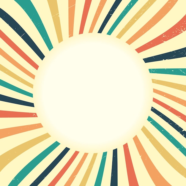 Vektor-Illustration Vintage Retro-Grunge-Sunburst-Wirbel bunte Hintergrundvorlage