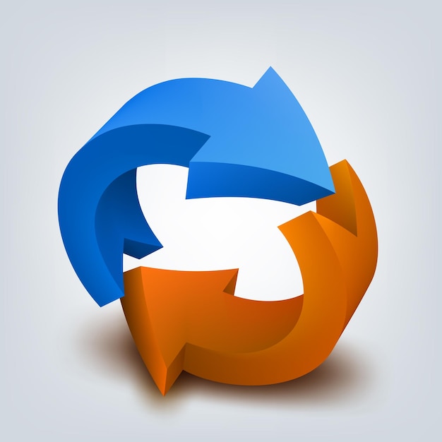 Vektor-Illustration von 3D-Pfeile-Logo-Design