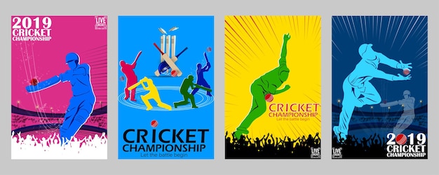 Vektor-illustration von cricket-match.