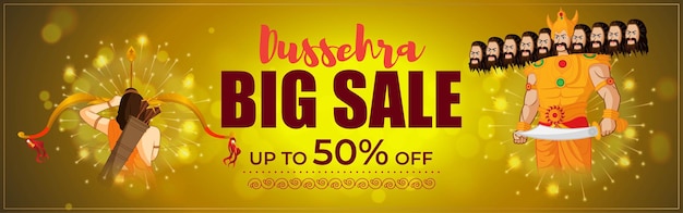 Vektor vektor-illustration von dussehra sale-banner