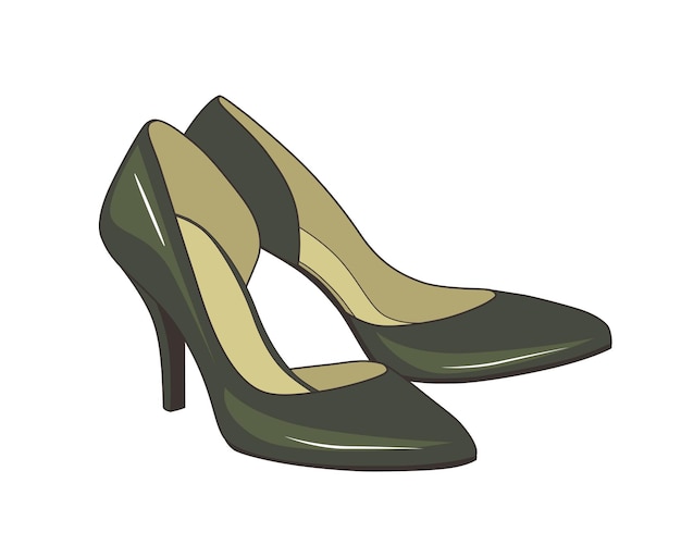 Vektor-Illustration von farbigen Schuhen mit hohen Absätzen